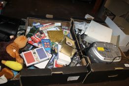 A QUANTITY OF SUNDRIES TO INCLUDE PLAYING CARDS, JIGSAWS ETC.