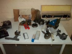 A QUANTITY OF ENGINEERS' TOOLS AND LATHE ACCESSORIES