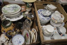 TWO TRAYS OF CERAMICS TO INCLUDE ROYAL DOULTON, MEAKIN ETC. (TRAYS NOT INCLUDED)