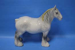 A BESWICK DAPPLE GREY SHIRE HORSE