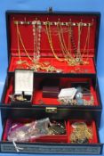 A BOX OF COSTUME JEWELLERY