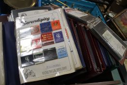 A QUANTITY OF FIRST DAY COVERS, MATCH BOXES ETC.