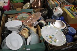 TWO TRAYS OF CERAMICS, SUNDRIES ETC. (TRAYS NOT INCLUDED)