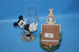 TWO PORCELAIN DISNEYLAND FIGURES, ONE MICKEY MOUSE