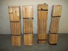 A QUANTITY OF GARDEN DECKING UPRIGHT SPINDLES