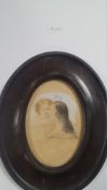 A GEORGIAN MINIATURE PORTRAIT OF A LADY AND CHILD