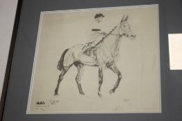 A FRAMED AND GLAZED LIMITED EDITION PRINT OF ARKLE SIGNED