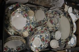 A TRAY OF MAINLY BOOTHS TEA & DINNERWARE (TRAY NOT INCLUDED)