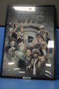 A FRAMED DR WHO 50TH ANNIVERSARY PRINT