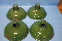 FOUR THORLUX VINTAGE STYLE GREEN LIGHT SHADES