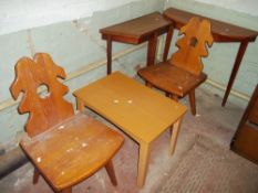 FIVE ITEMS INCLUDING TABLES AND CHAIRS
