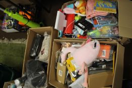 THREE BOXES OF MAINLY NEW ITEMS TO INCLUDE CHILDREN'S TOYS, PHONE CASES ETC.