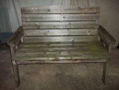 A SOLID STRONG GARDEN BENCH 134 CM