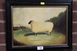 A MODERN FARM HOUSE STYLE WOLVERHAMPTON INTEREST PICTURE OF A SHEEP