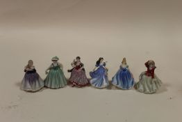 A COLLECTION OF SIX MINIATURE ROYAL DOULTON FIGURINES