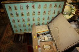 A COLLECTION OF CIGARETTE CARD ALBUMS TOGETHER WITH LOOSE CARDS AND A FRAMED AND GLAZED SET OF