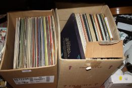 TWO BOXES OF MAINLY CLASSICAL RECORDS TO INCLUDE ELVIS PRESLEY