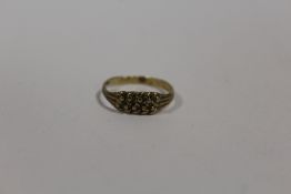 A HALLMARKED 9 CARAT GOLD RING A/F