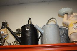TWO VINTAGE WATERING CANS AND TWO BUCKETS (4)
