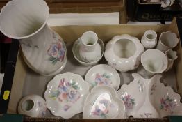 A TRAY OF AYNSLEY LITTLE SWEETHEART PATTERN CERAMICS