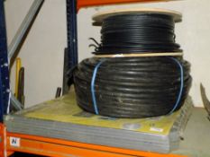 A ROLL OF CABLE AND A PACK OF MATTING