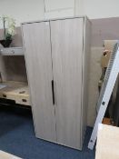 A MODERN TWO DOOR WARDROBE H 184 cm, W 80 cm