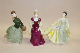 THREE ROYAL DOULTON FIGURES COMPRISING ALEXANDRA HN2398, LORETTA HN23367 AND GRACE HN2318