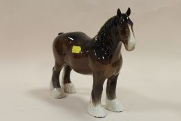 A BESWICK SHIRE MARE HORSE FIGURE