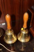 TWO VINTAGE BRASS ARP BELLS
