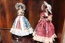 A PAIR OF LARGE RESIN LADY FIGURES