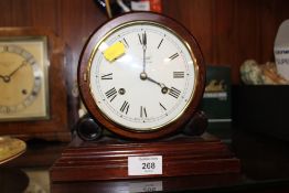 A MAHOGANY COMITTI OF LONDON MANTEL CLOCK, STRIKING ON BELL