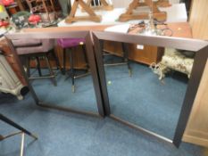 TWO MODERN SILVER FRAMED MIRRORS - LARGEST 90 x 90 cm (2)