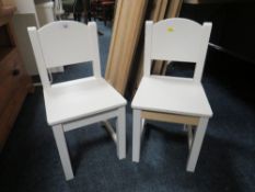 A PAIR OF CHILDRENS WOODEN CHAIRS