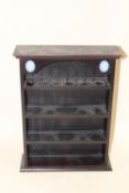 A SMALL EBONISED DISPLAY STAND WITH WEDGWOOD JASPERWARE PANELS
