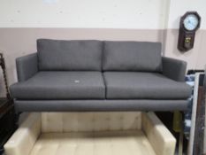 A MODERN DARK GREY SOFA W 190 cm, D 93 cm