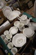 TWO TRAYS OF JOHNSON BROS ETERNAL BEAU DINNERWARE