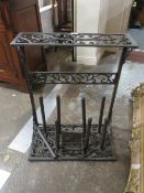 A MODERN CAST BOOT STAND H 78 cm, W 63 cm