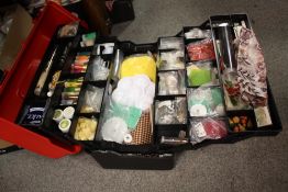 A FOLD OUT BOX OF CRAFTING ITEMS