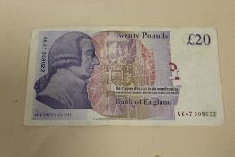 A PAPER £20 NOTE - AK47 308022
