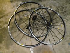 THREE MAVIC AKSIUM BICYCLE WHEELS