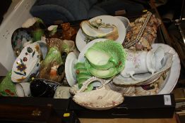 TWO TRAYS OF ASSORTED CERAMICS TO INCLUDE HORNSEA, BESWICK ETC.