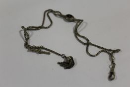 A VICTORIAN ALBERTINA POCKET WATCH CHAIN