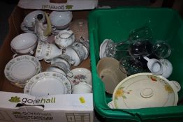 TWO BOXES OF ASSORTED CHINA ETC.