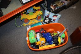 A BOX OF PAW PATROL TOYS
