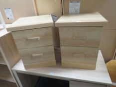 A PAIR OF MODERN TWO DRAWER BEDSIDE CHESTS - W 45 cm