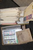 A LARGE QUANTITY OF FIRST DAY COVERS TOGETHER WITH AN ALBUM OF CIGARETTE CARDS ETC