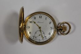 A GOLD PLATED FULL HUNTER FEDERAL POCKET WATCH