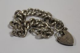 A HALLMARKED SILVER BRACELET APPROX WEIGHT - 41G