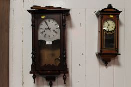 TWO REPRODUCTION VINTAGE WALL CLOCKS