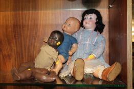 A GERMAN TREBOR BISQUE HEADED COMPOSITION DOLL, IMPRESSED GERMANY 22 P.6.M., HEIGHT 60 CM,